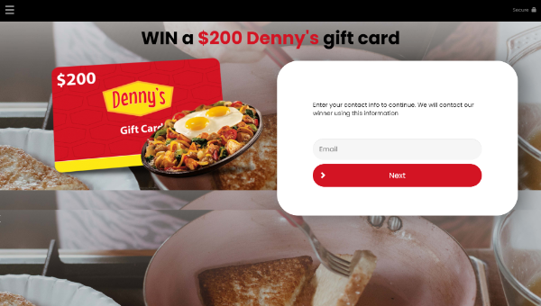 Win a 200$ Dennys gift car