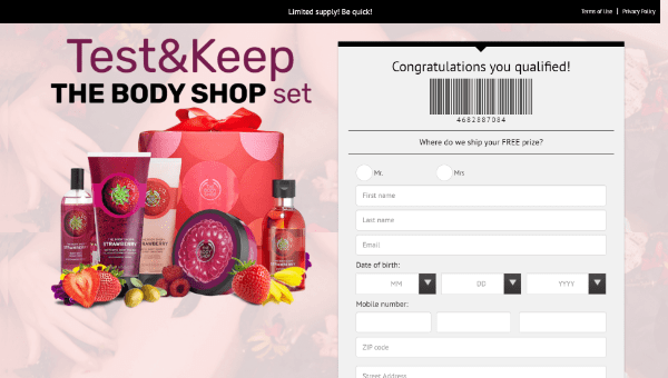 Test and Keep Body Shop Set Test and Keep Body Shop Set