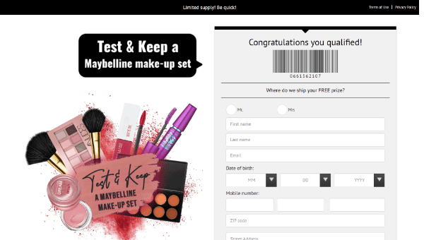 Test and Keep a Maybelline Make-up Set Test and Keep a Maybelline Make-up Set