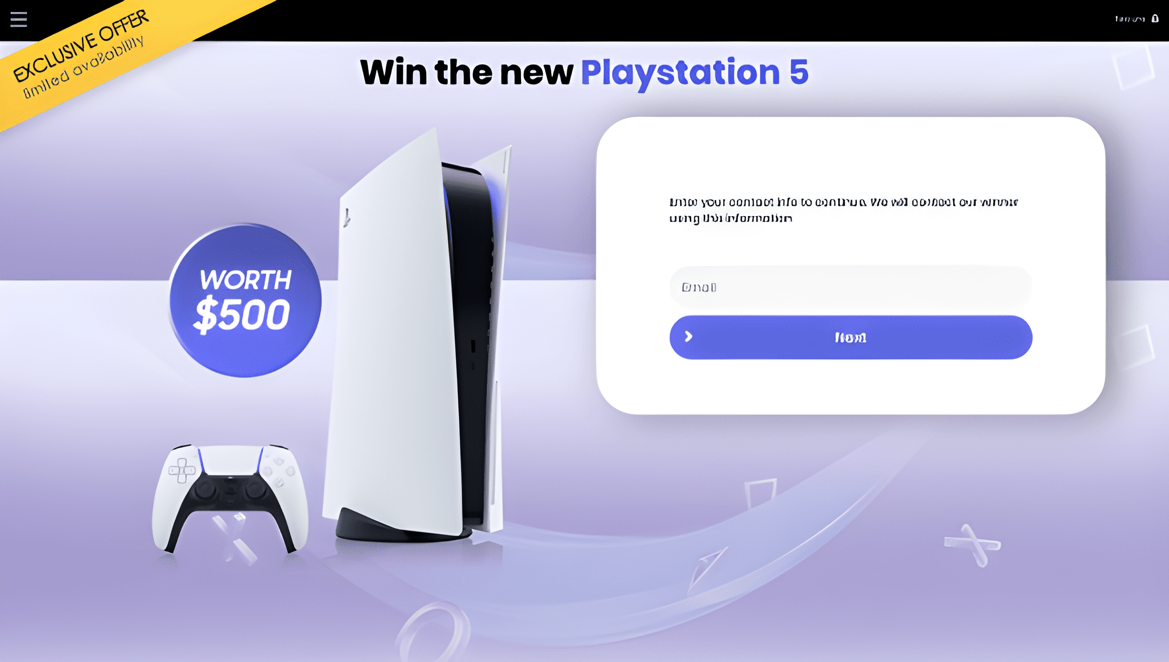 Win a playstation 5 Win a playstation 5